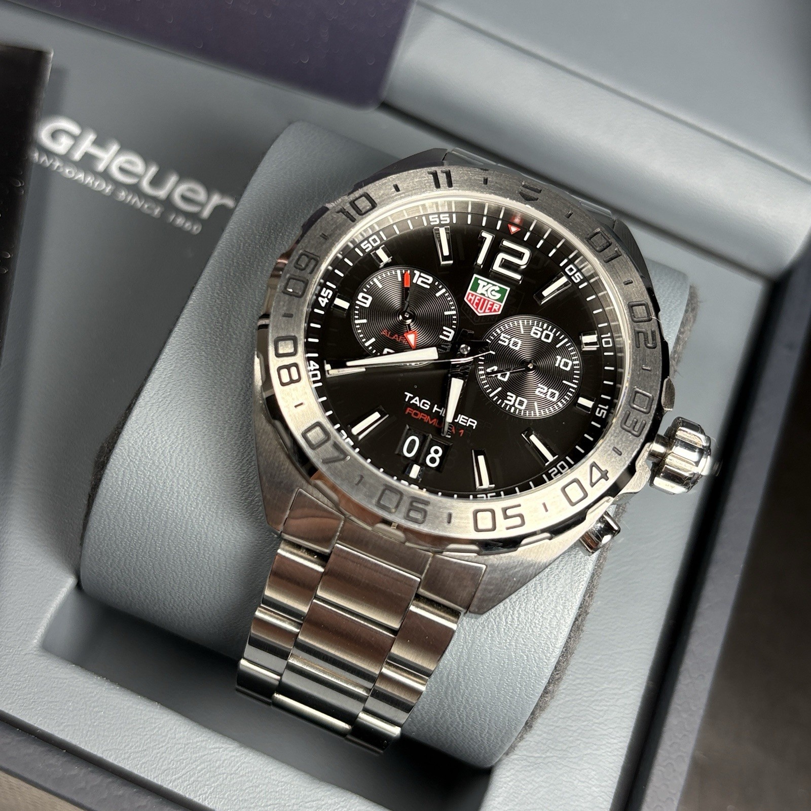 TAG Heuer Formula 1 Quartz Chronograph Alarm 42mm Black Dial, Box & Papers