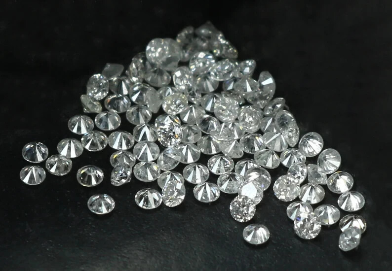 1 CT Natural White Diamond 0.80 mm 420 Pcs Round Cut VVS1 D Grade Certified