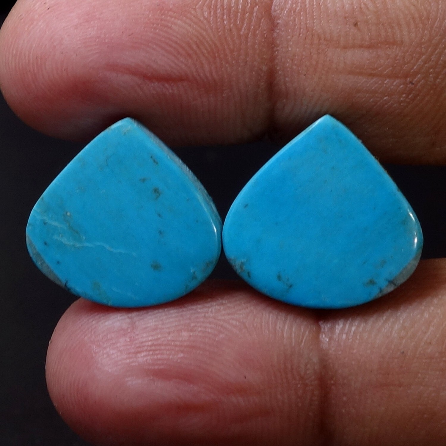 20.00 Ct Natural Tibetan Turquoise Pair Pear Cabochon Gemstone Earring Supply