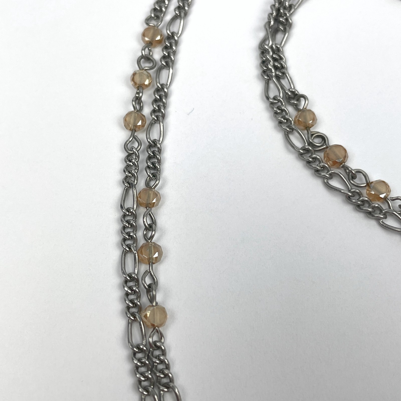JK By Thirty-One Loving Heart Two-Tone Necklace 34″ Chain Hammered Pendant