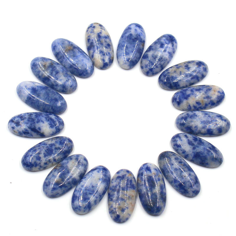 15x30mm Wholesale 20pcs Natural sodalite stone oval cab cabochon beads No Holes