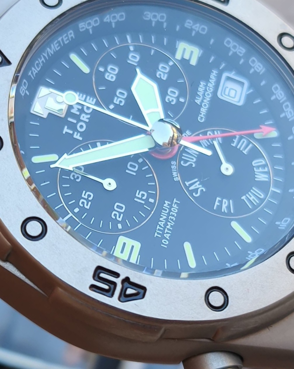 Time Force Titanium Alarm Chronograph 6811 Swiss Quartz Watch