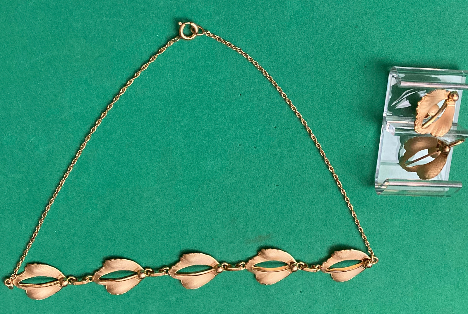 C & C 1/20 12k GOLD FILLED NECKLACE AND EARRINGS