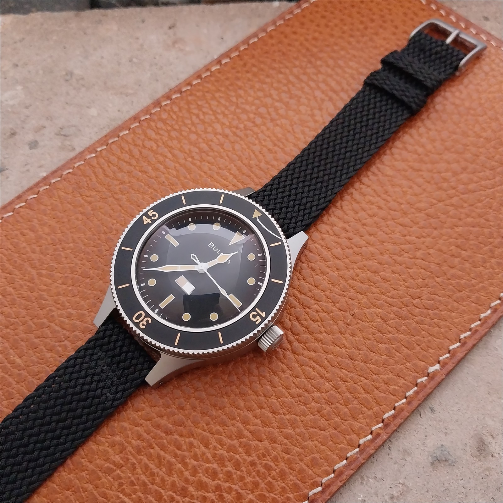 Vintage 16mm Braided Perlon 2-Piece Swiss 1960s Unused Field Watch Strap