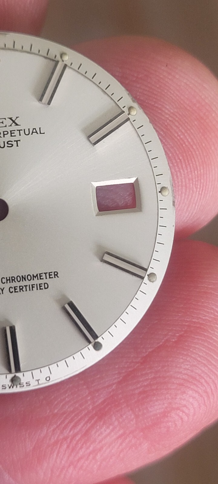 Rolex 100% genuine Silver Sigma non quick set 1601 dial with large hour markers