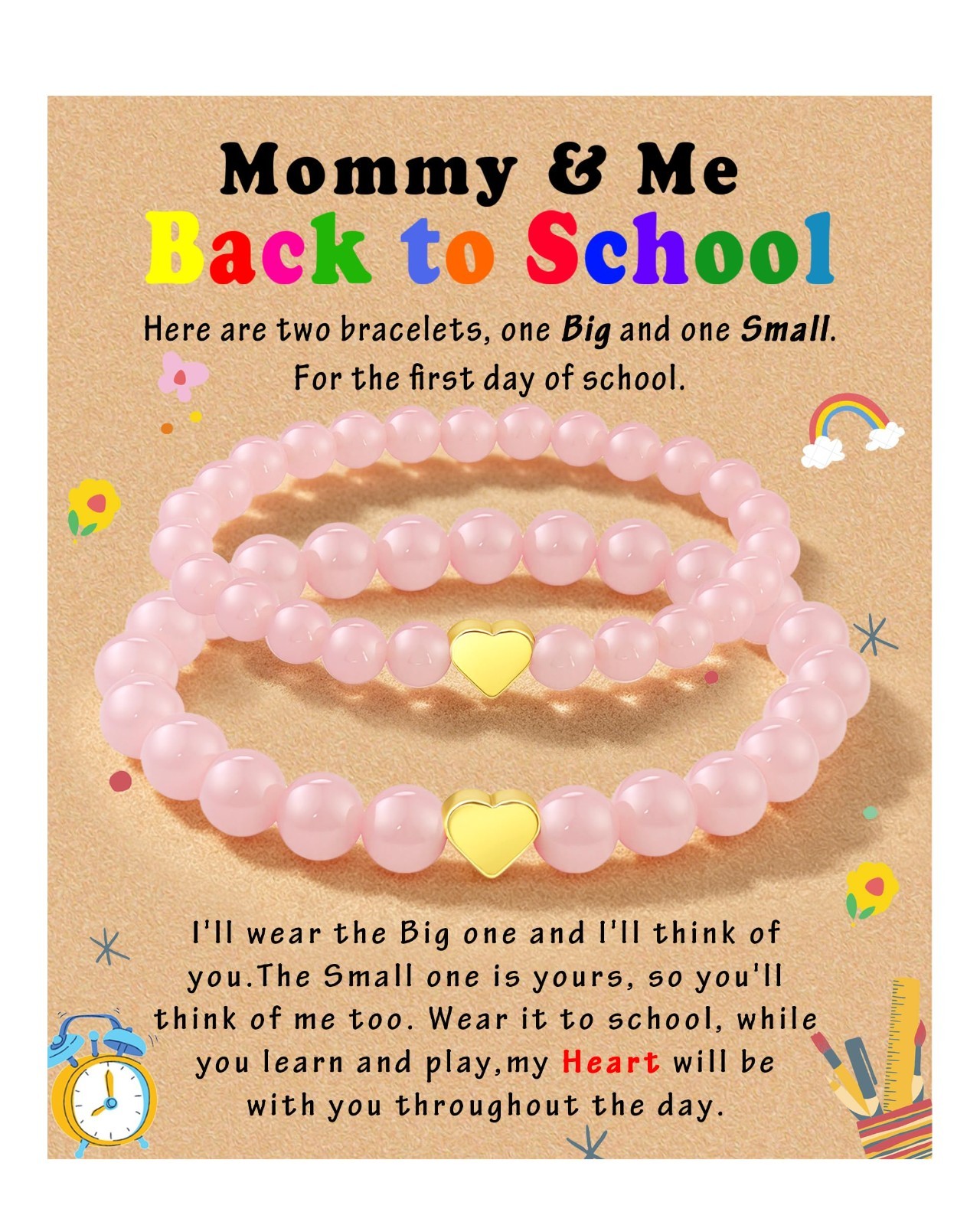 Back to School Bracelet for Mom & Daughter | Kabbalah Red String, Pinky Promise