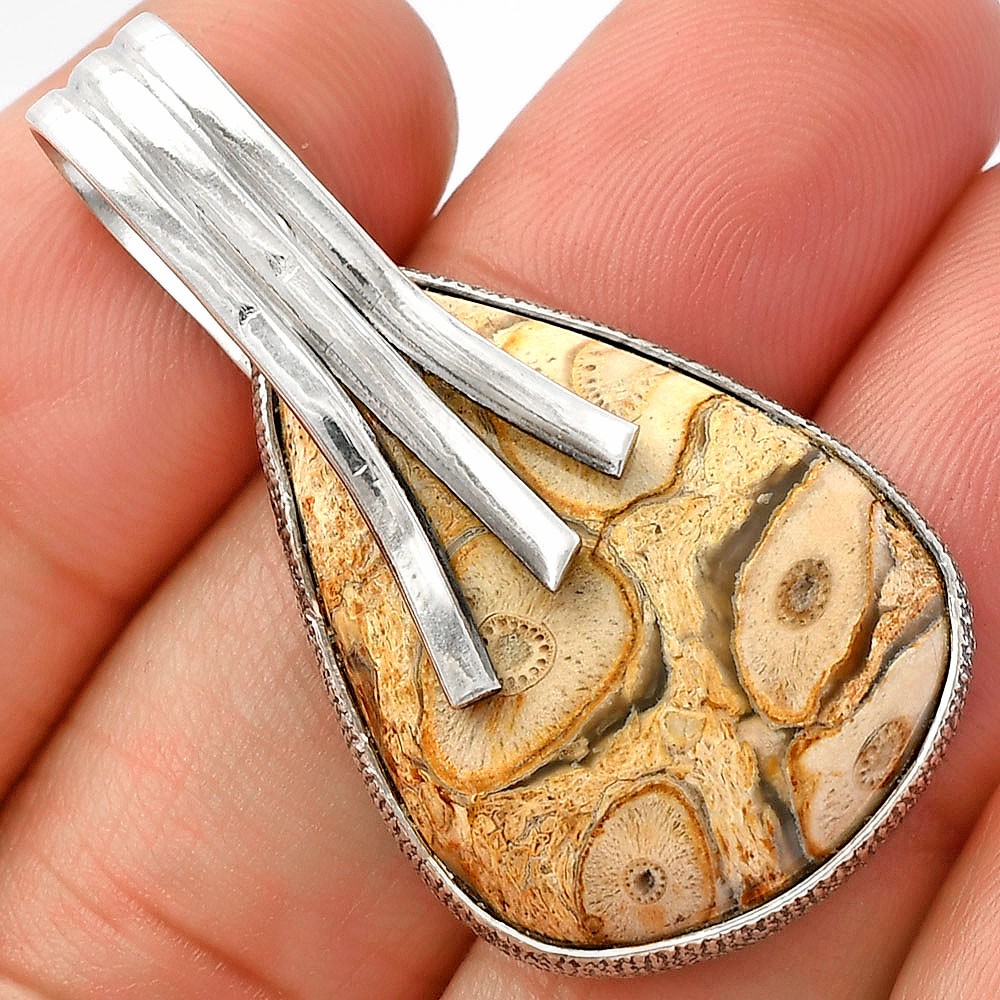 Natural Rock Calcy 925 Sterling Silver Pendant Jewelry P-1167