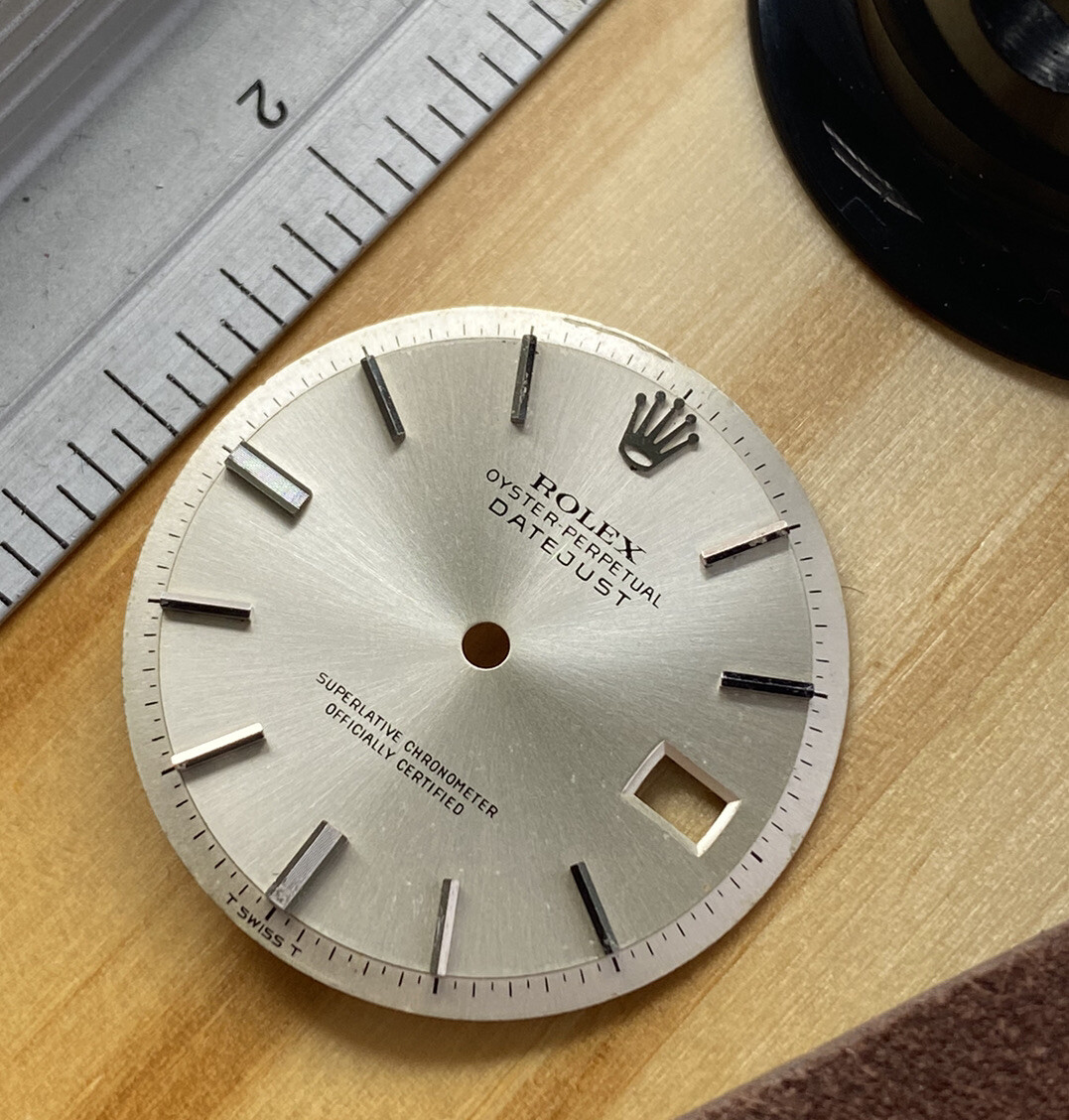 Original Rolex Datejust Steel Silver Dial Pie-Pan 1600 1601 1603 Non-Quickset