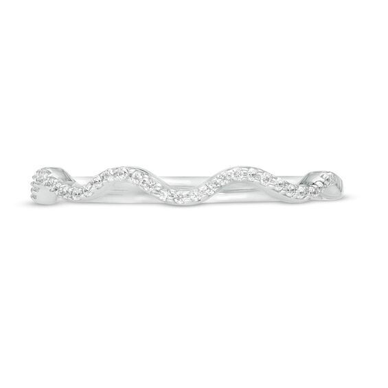 Pretty Wave Design 0.10CT Round Cut Lab-Grown Diamond Women’s 950 platinum Ring