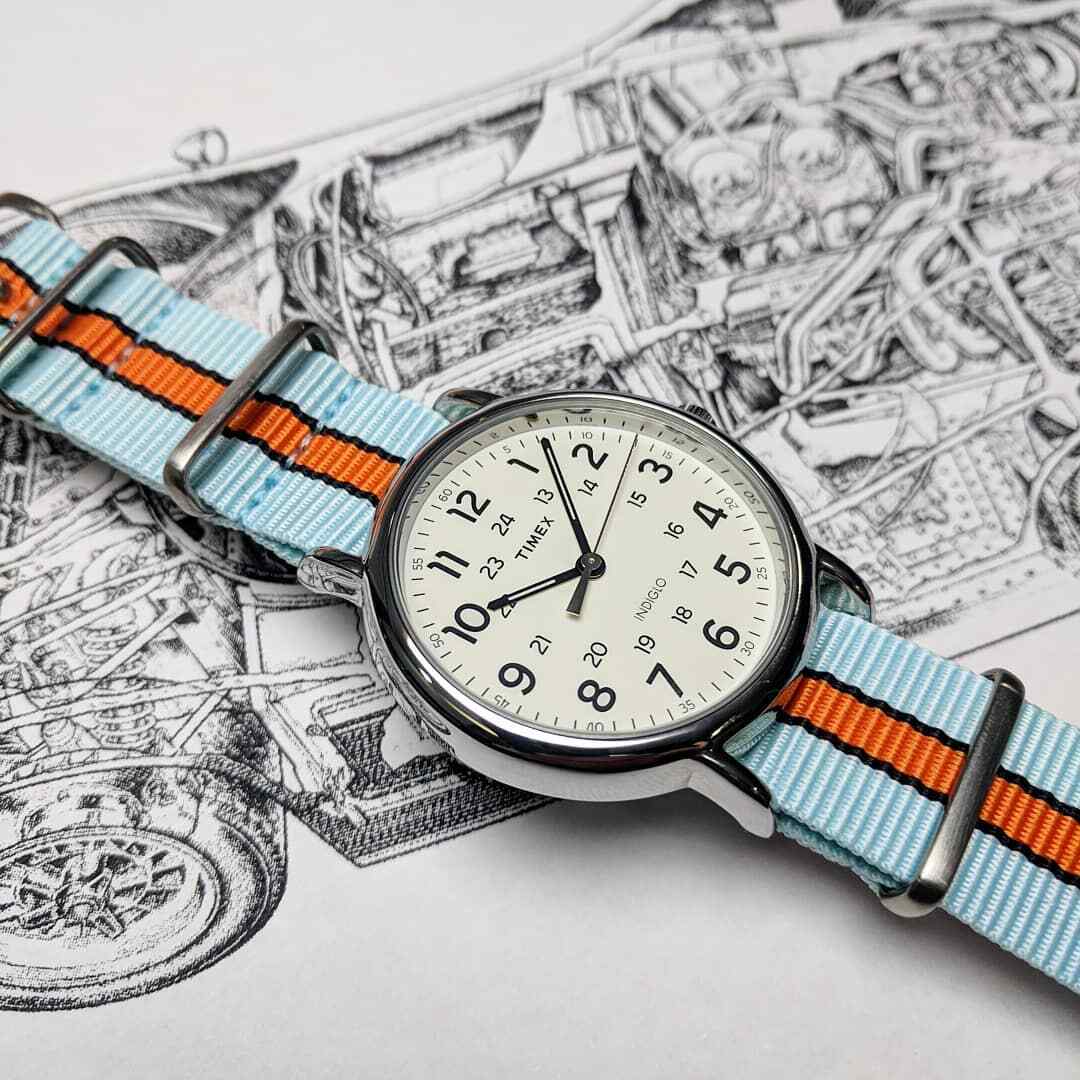 One-Piece Gasoline Racing Porsche Inspired Racing Colors Strap Nylon Watch Band