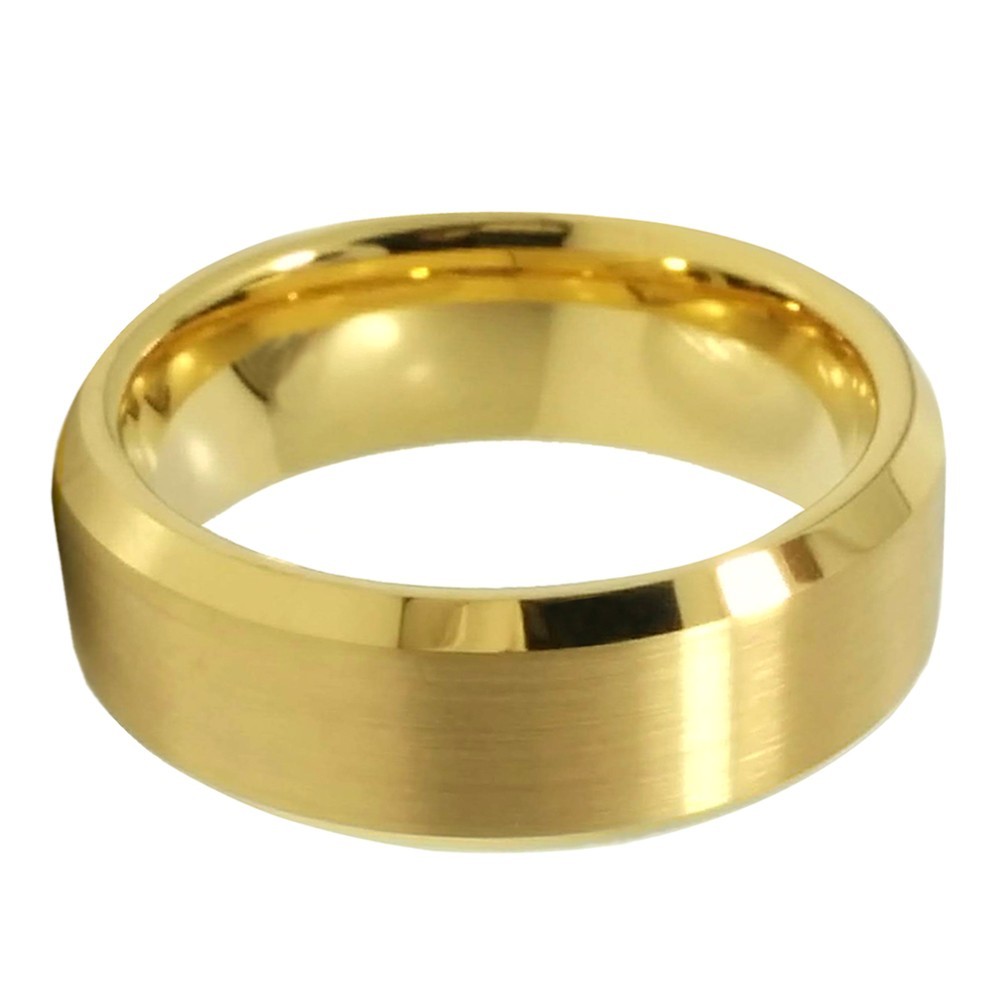 🔥 Tungsten Wedding Band Mens 18k Gold Plated Engagement Ring Womens 6mm 8mm NEW