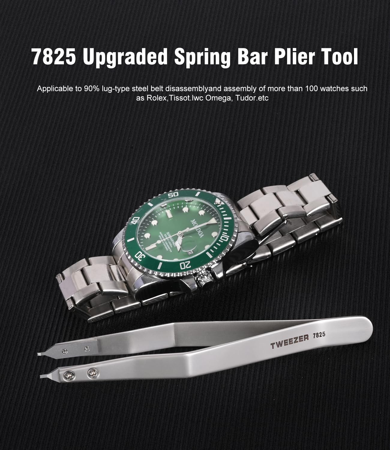 7825 Spring Bar Tweezer, Watch Plier Removal Tool for Black