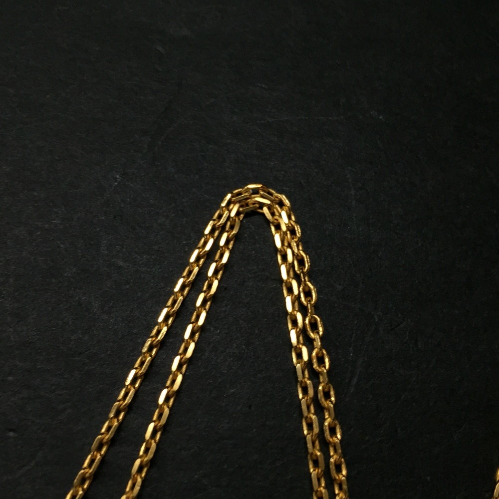 EGA Unused HERMES Pop H Mini Gold Tone Pendant Necklace*/ZA0301