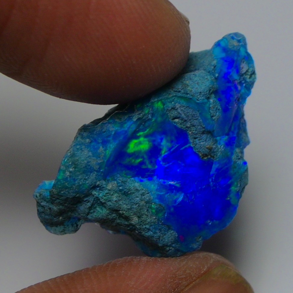 Blue Opal Rough 9.45 Carats, Smoked Ethiopian Welo Opal Rough, Fire Opal Rough