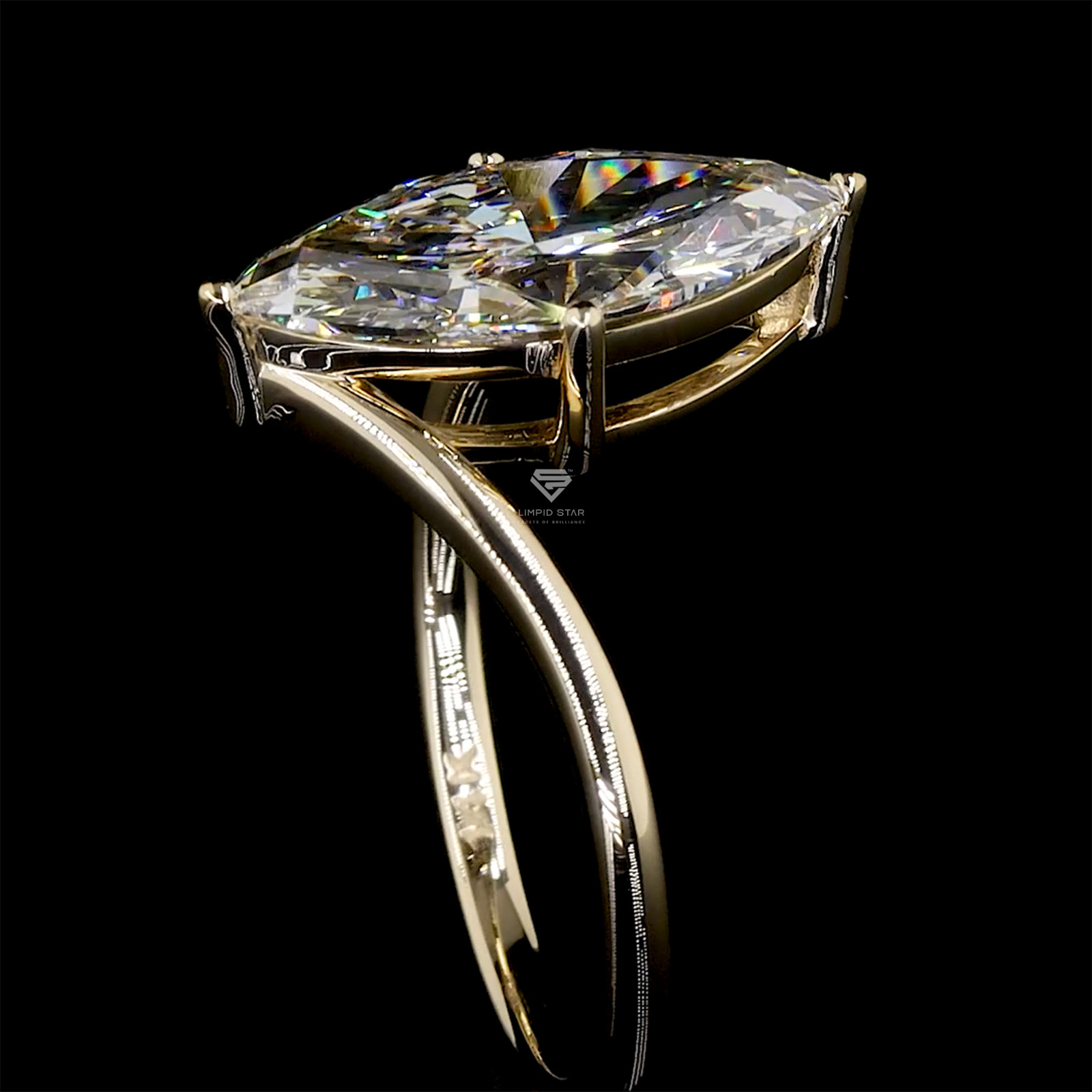 2.40CT Marquise Cut Lab Grown Diamond Ring G VS1 IGI 14K Yellow Gold Size 6