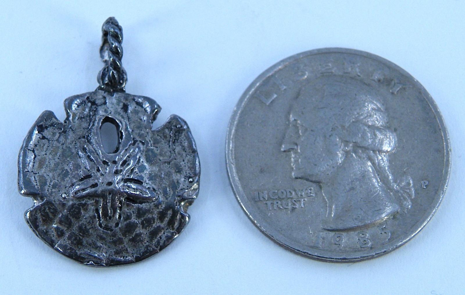 Antique 1622 Atocha Shipwreck Sterling Silver Sand Dollar Hand Pour PENDANT