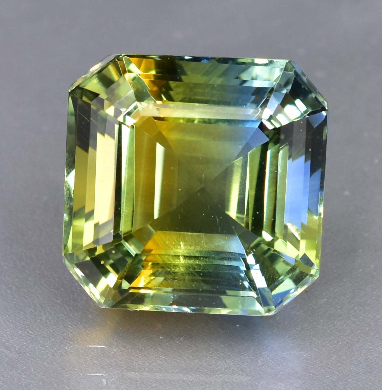 10 Ct Natural Yellow Blue Bi-Color Parti Sapphire CERTIFIED Gemstone Asscher
