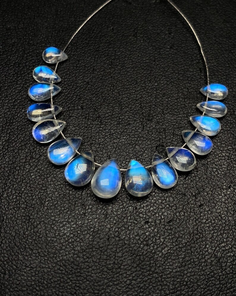 AAAAAA Rainbow Moonstone Gorgeous Blue Fire Briolettes,Pear size 4×6 to 6×9.50