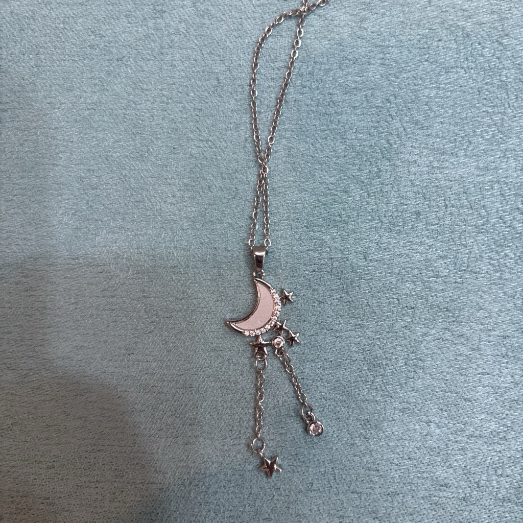 silver moon necklace
