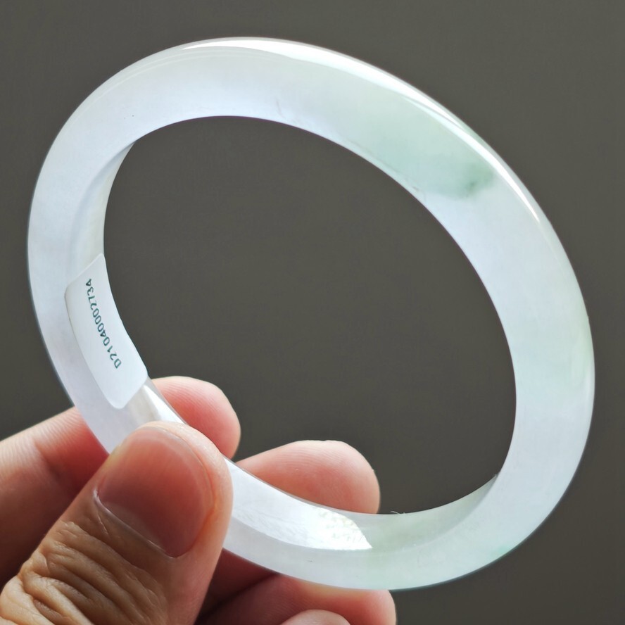 61mm Natural Icy Green Jadeite Jade Bracelet Burma Jadeite Jade Big Bangle 3110
