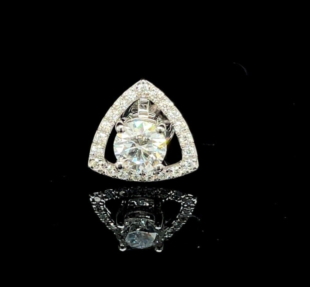 Convertible Lab Grown Diamond Changeable Stud Earrings – 10K White Gold Danglers