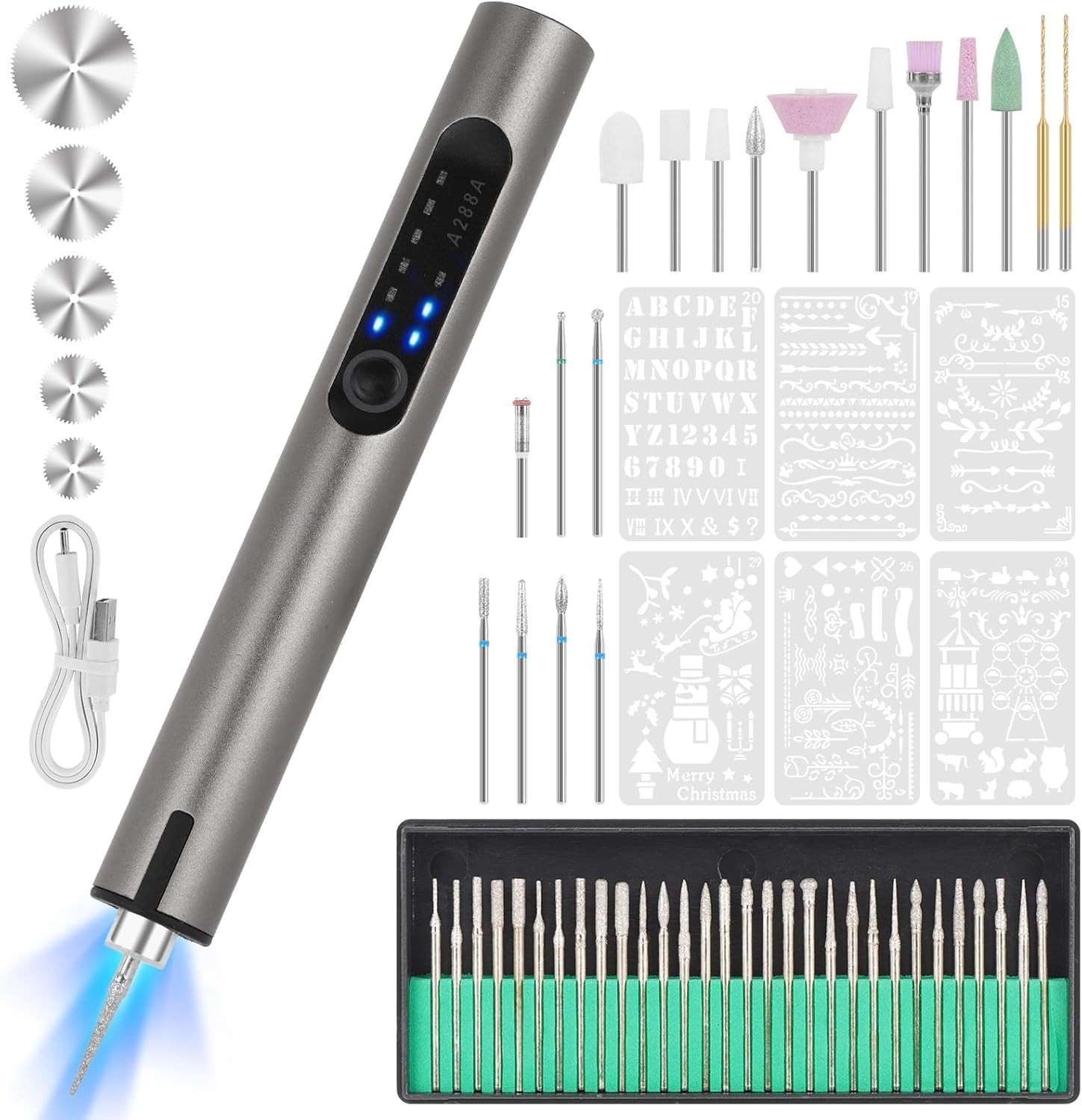 Resparked Engraving Pen, USB Rechargeable Cordless Engraver Pen with 51 Bits …