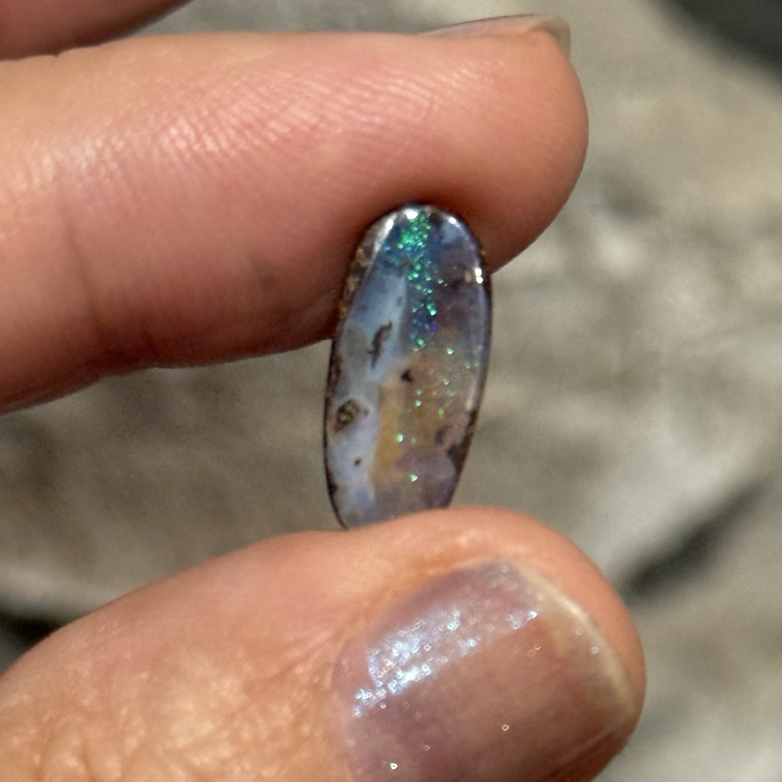 3.25ct 16x7x3mm Sparkly Natural Boulder Australian Opal Oval Cabochon Gem