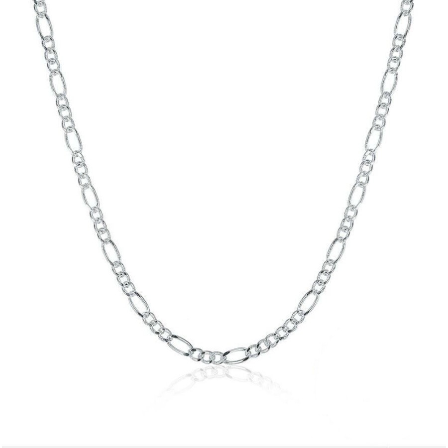 LOT OF TEN (10) Italian Figaro 2mm Chain Necklaces 24″ Sterling Silver