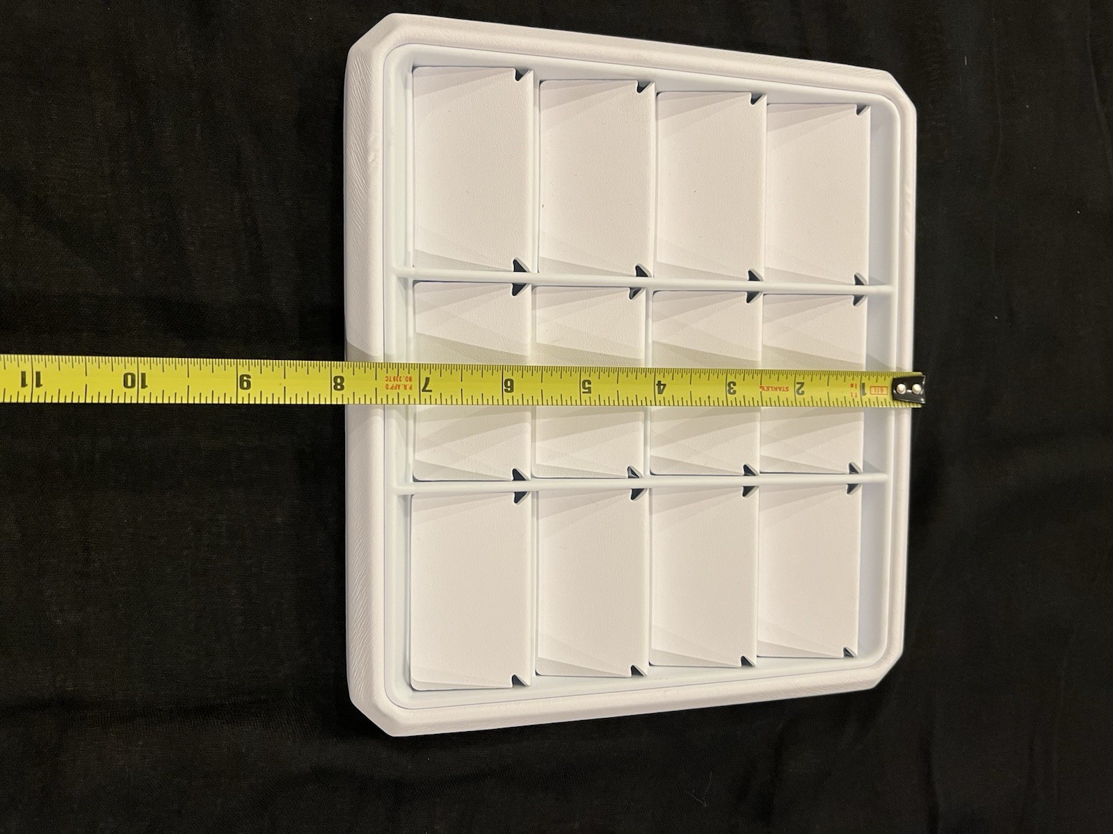 White Leather Jewelry Display Stand Tray 12 Grids Pendant Earrings Necklace
