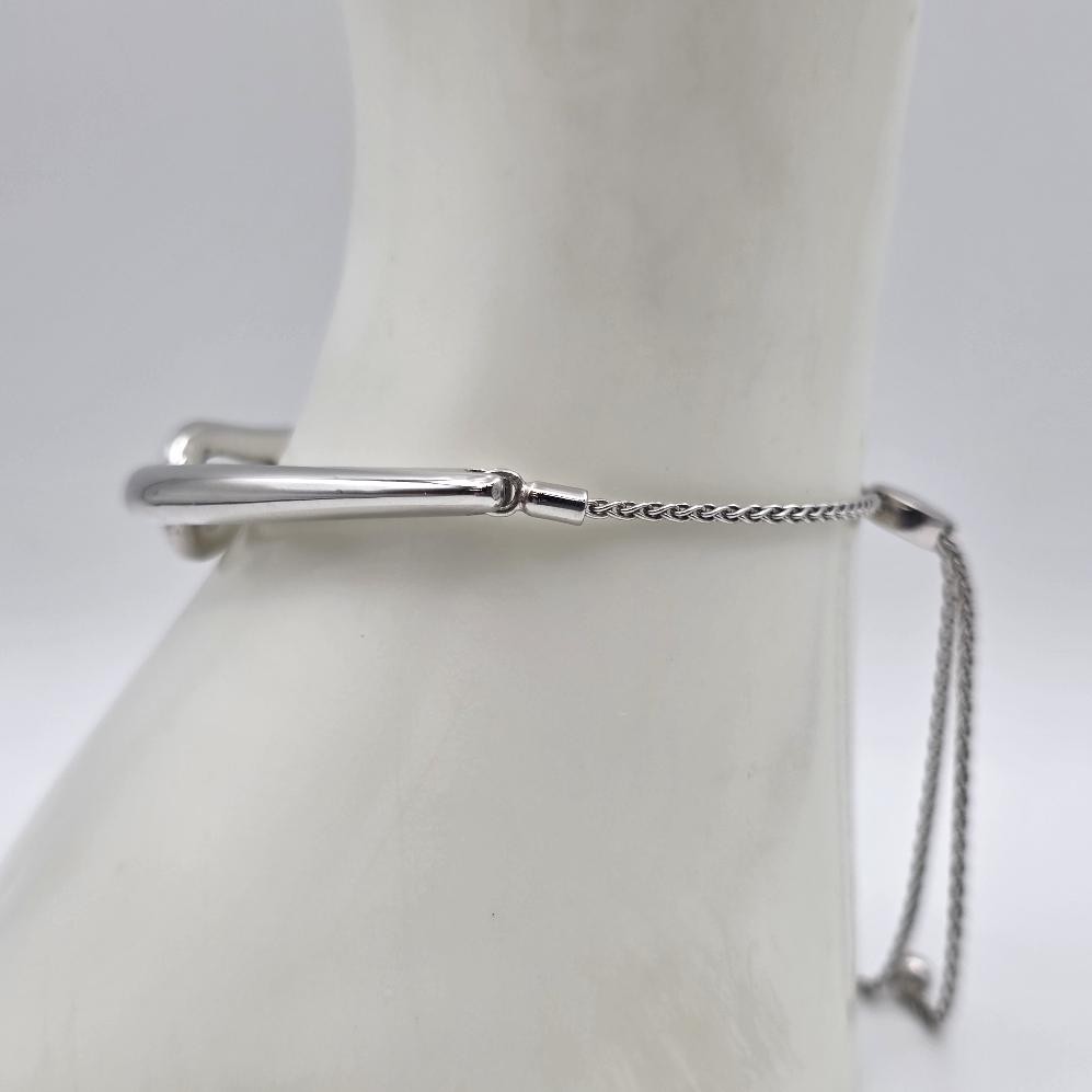 Kay Jewelers 925 Sterling Silver “Love & Be Loved” Interlocking Bolo Bracelet