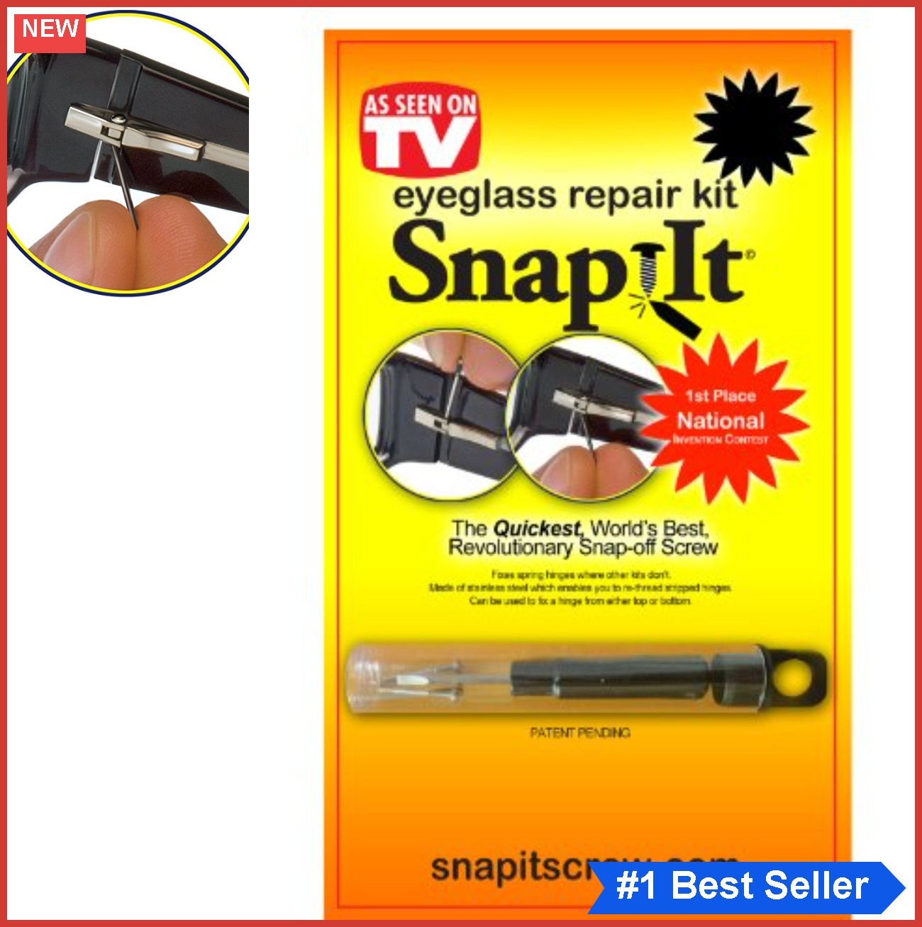 Eyeglass Repair Kit 5 Screws Screwdriver Carry Tube For Loose Hinges Sunglasses
