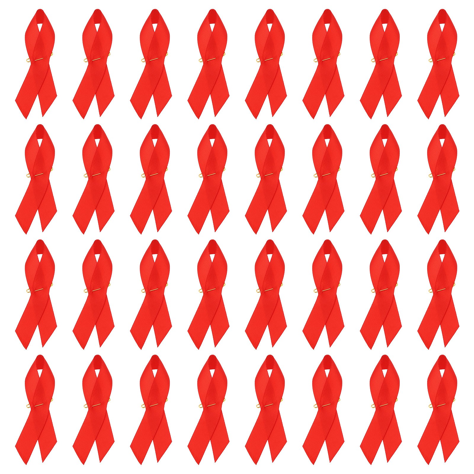 50 Pieces Red Polyester Ribbon Satin with Safety Pins