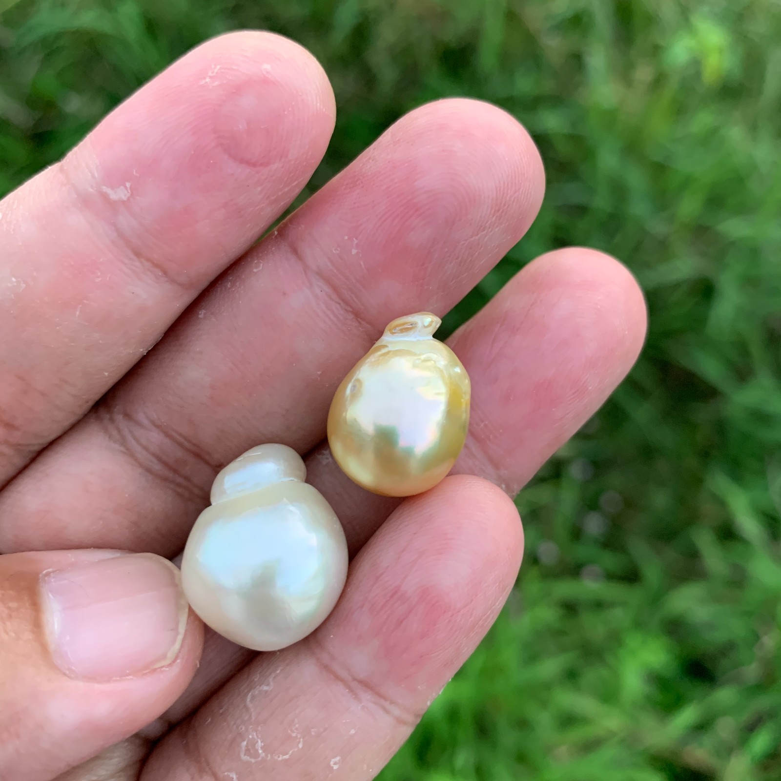 18.1 x 13.4mm Loose Indonesia Saltwater Pearl Big Size Baroque Pearl Beads H10-2