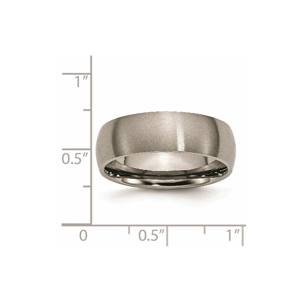 Titanium Brushed 7mm Half Round Wedding Band Ring Size 14 for Men’s