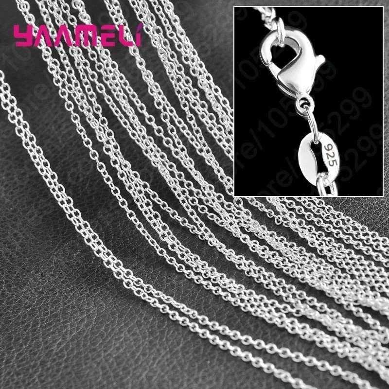 Wholesale 10pcs 925 Sterling Silver 1mm Rolo Chain Necklace 16″-24″ Bulk Jewelry
