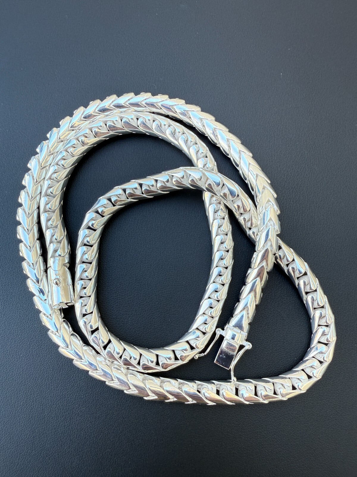 Real 925 Silver Round Franco Chain Or Bracelet 5-7mm Handmade W. Box Clasp