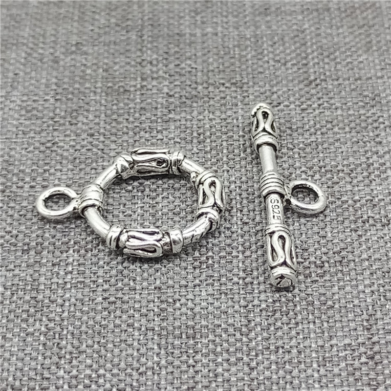 2sets of 925 Sterling Silver Toggle Clasps for Bracelet Necklace