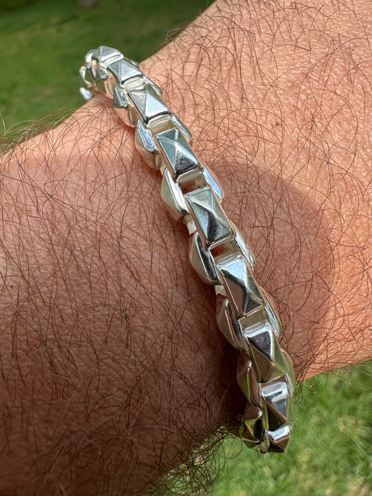 8mm 925 Sterling Silver Men Diamond Cut Rolo Hermes Link Chain Necklace Bracelet