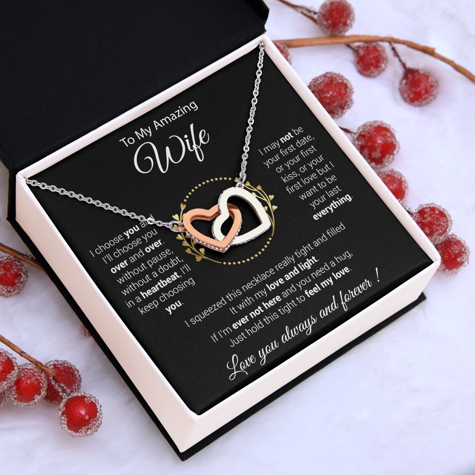 To My Wife Necklace, Mother’s Day Gift from Husband, Wife Birthday Gift