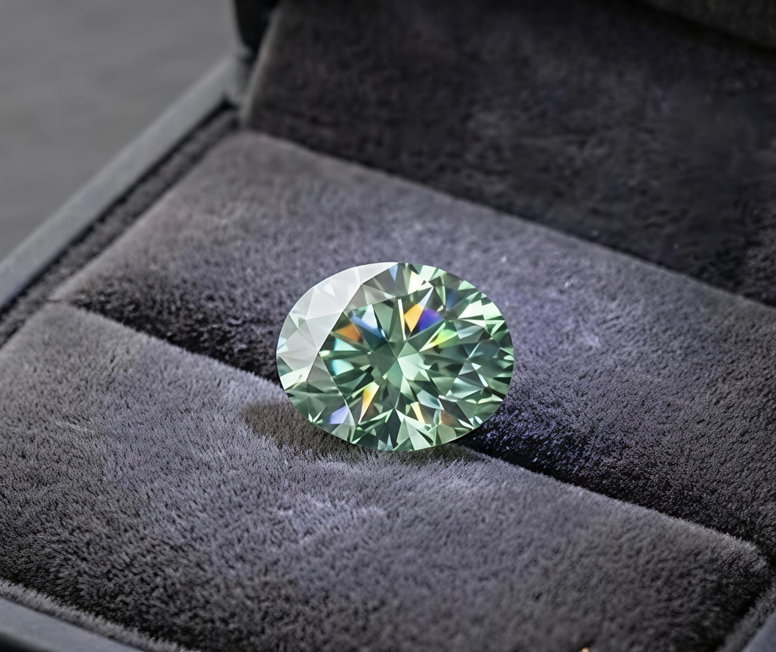 Huge 1.20 CT Oval Cut, Light Green Color VVS1 Clarity Diamond 6×8 MM Gemstone