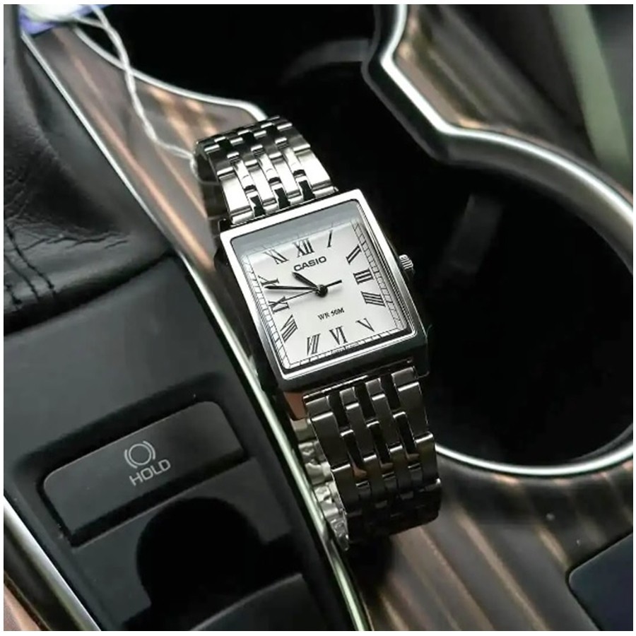 CASIO MTP-B190D-7B Elegant Square Men’s Watch Quartz Steel Bracelet