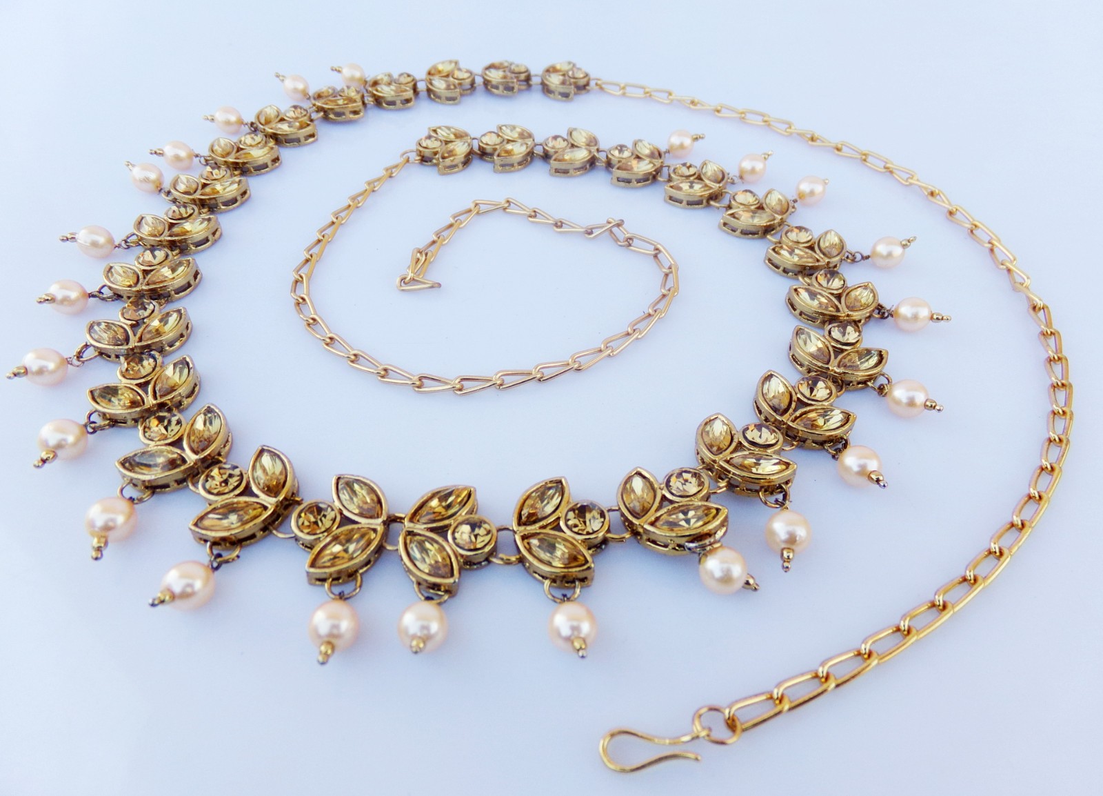 Gold Plated Body Waist Chain Adjustable Bridal Kamarbandh Belly Chain for Womens