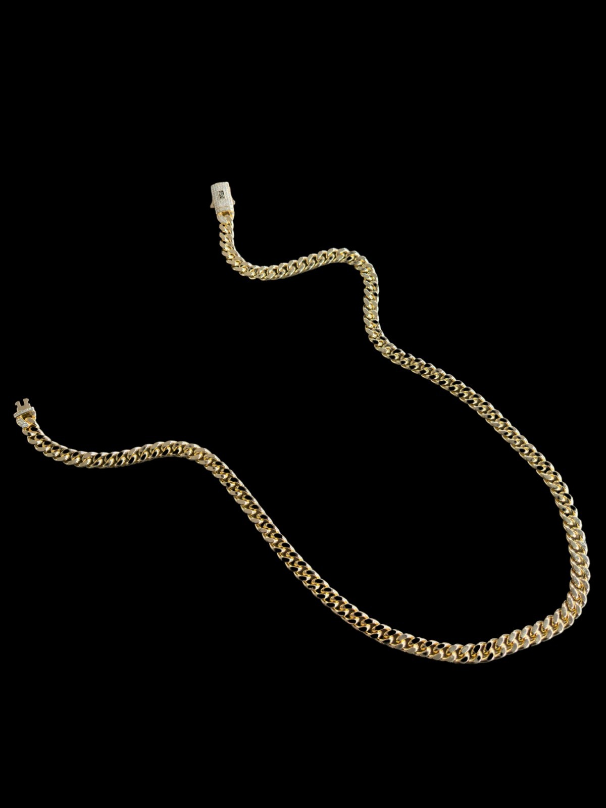 Monaco Gold Cuban Link 9mm Chain Iced Sleek Clasp In 18K Gold Filled Necklace