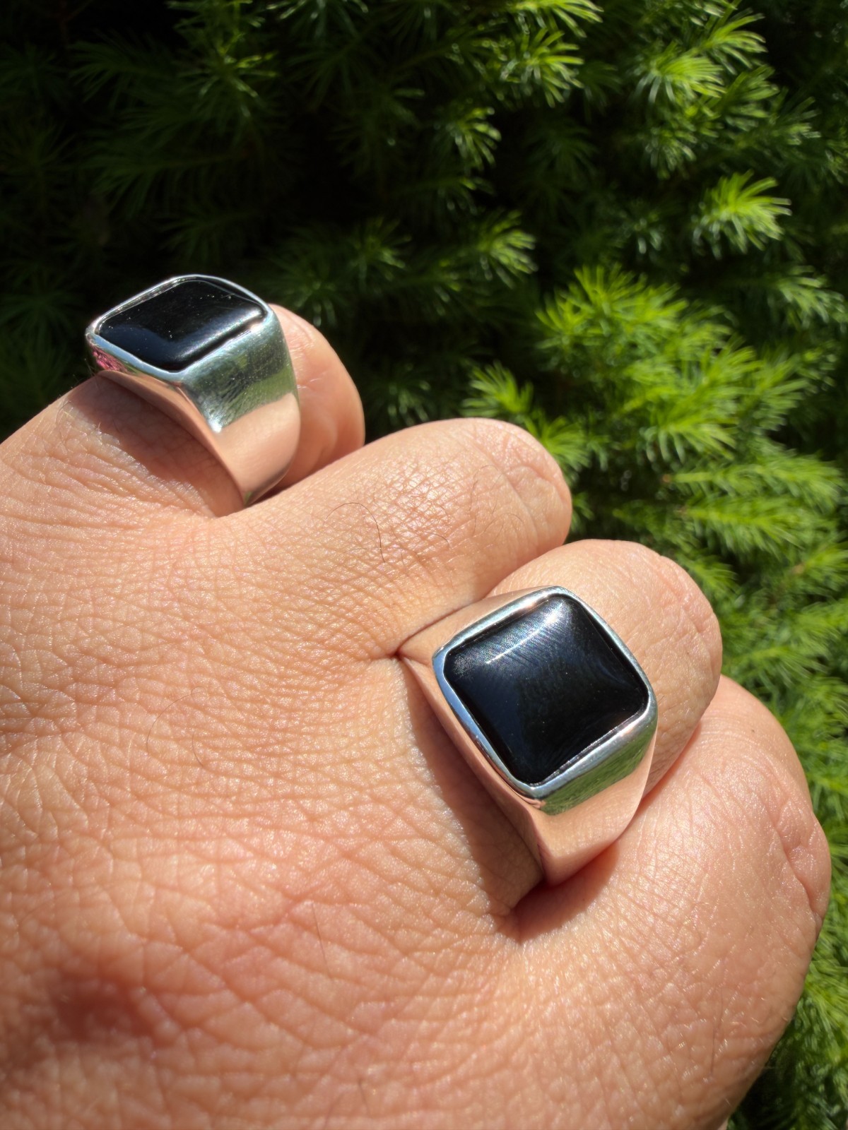 Handmade Men’s Black Onyx Ring in Real 925 Sterling Silver Natural Gem Stone