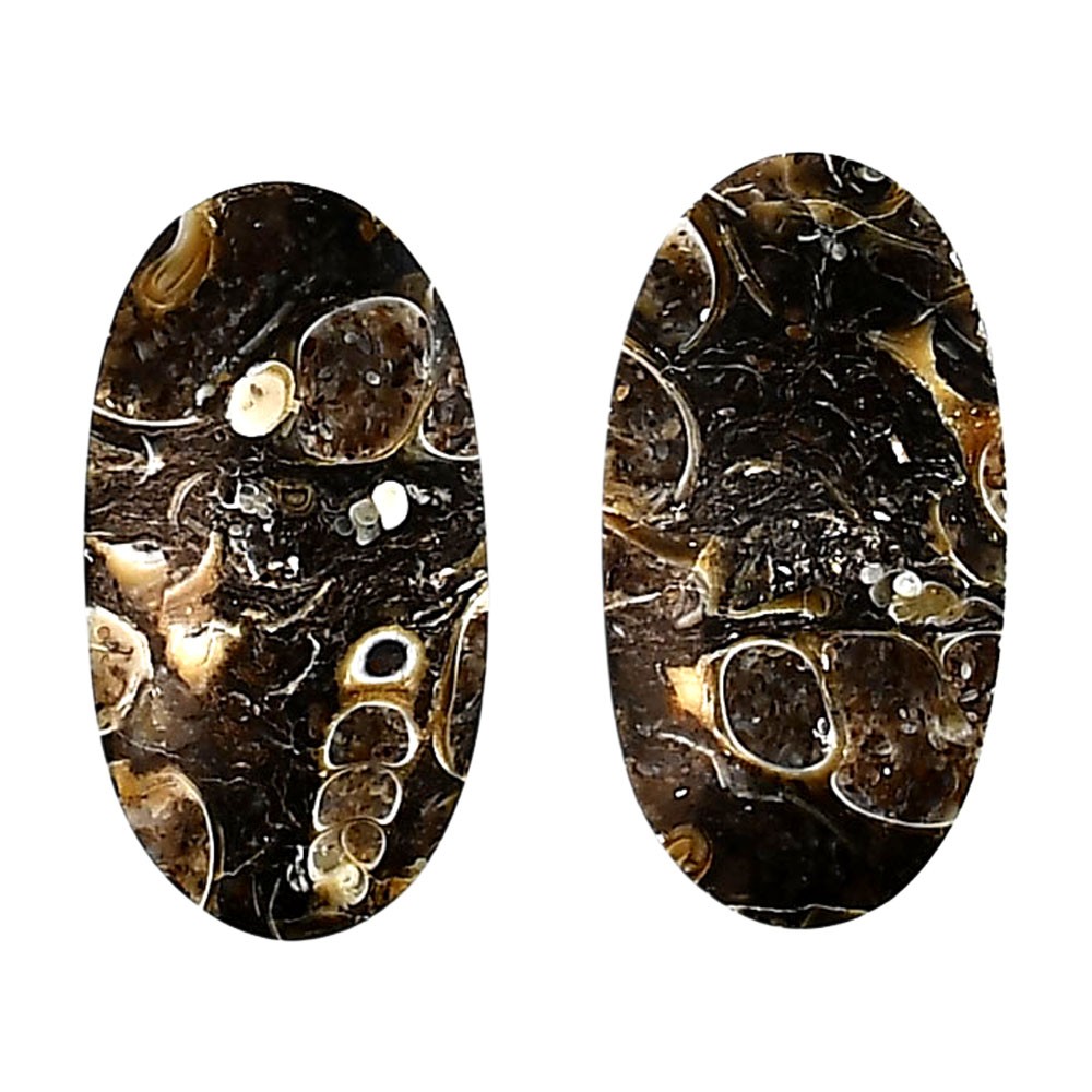 Natural Turtella Jasper Pair 13.5×25.5×4 mm Cushion Polished Gemstone LS70-04147