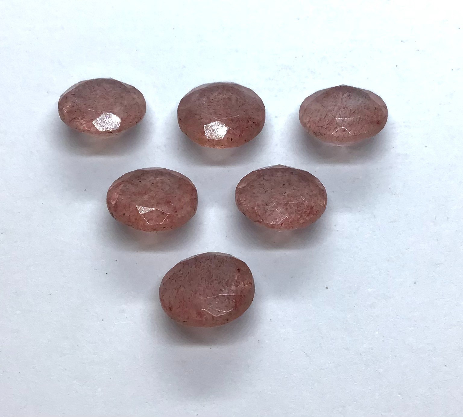 Pink Strawberry Round Cut Natural Quartz Loose Gemstone For Making Jewelry