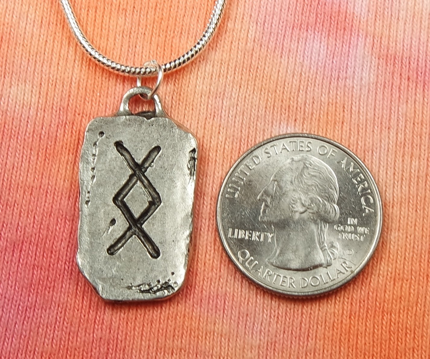 Ingwaz Rune Necklace, Yngvi Freyr Elder Futhark Runes Viking Charm Pendant Chain