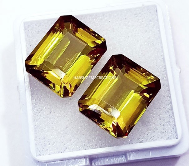 20+ Ct Zultanite Color Change Emerald Cut Pair Certified Loose Gemstone HZ04