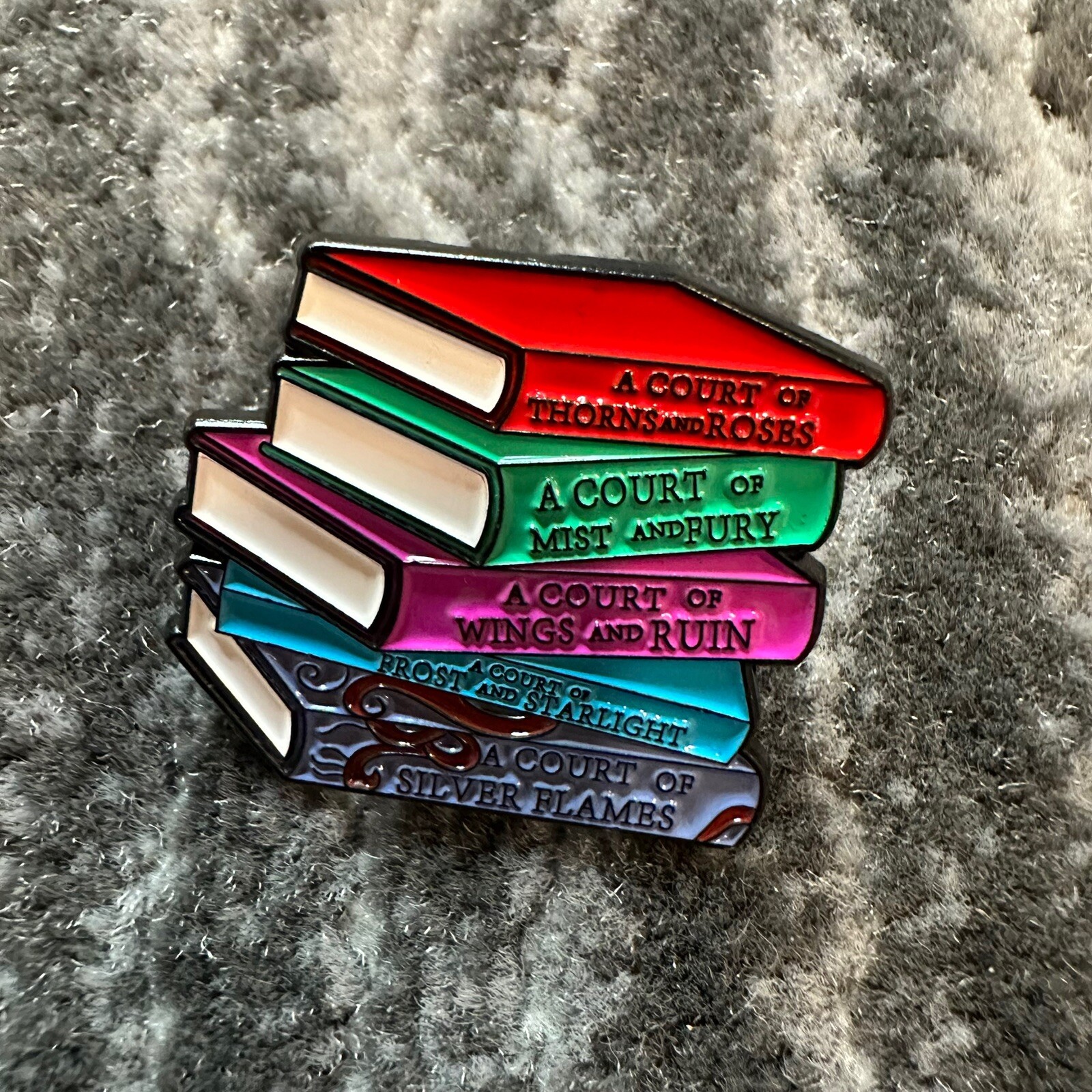 Enamel Pin Book Stack Book Lover A Court Of 1 in Version Brooch Lapel Jewelry