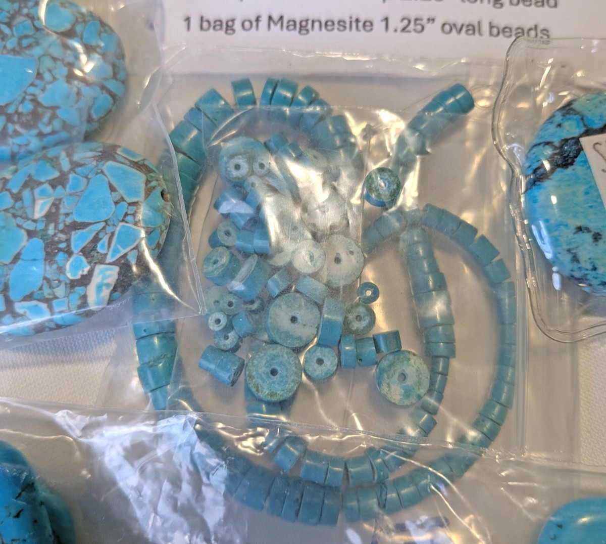 Turquoise & Magnesite beads Mixed Lot for DIY jewelry, Various size, shapes
